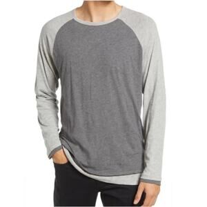 VINCE Pima Cotton Double Layer Baseball Tee Gray XL